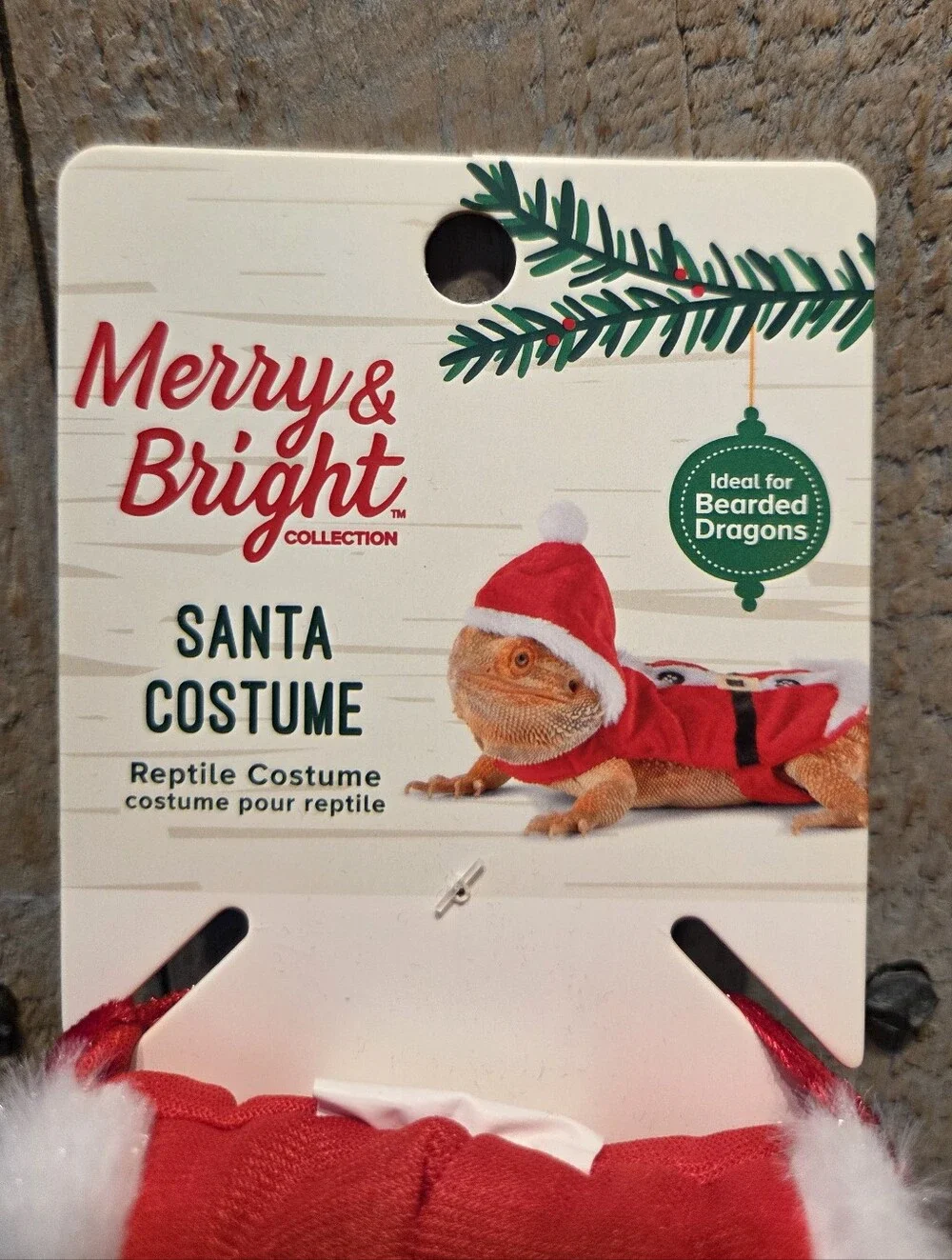 SANTA CLAUS COSTUME FOR BEARDED DRAGONS REPTILES LIZARDS MERRY & BRIGHT NEW